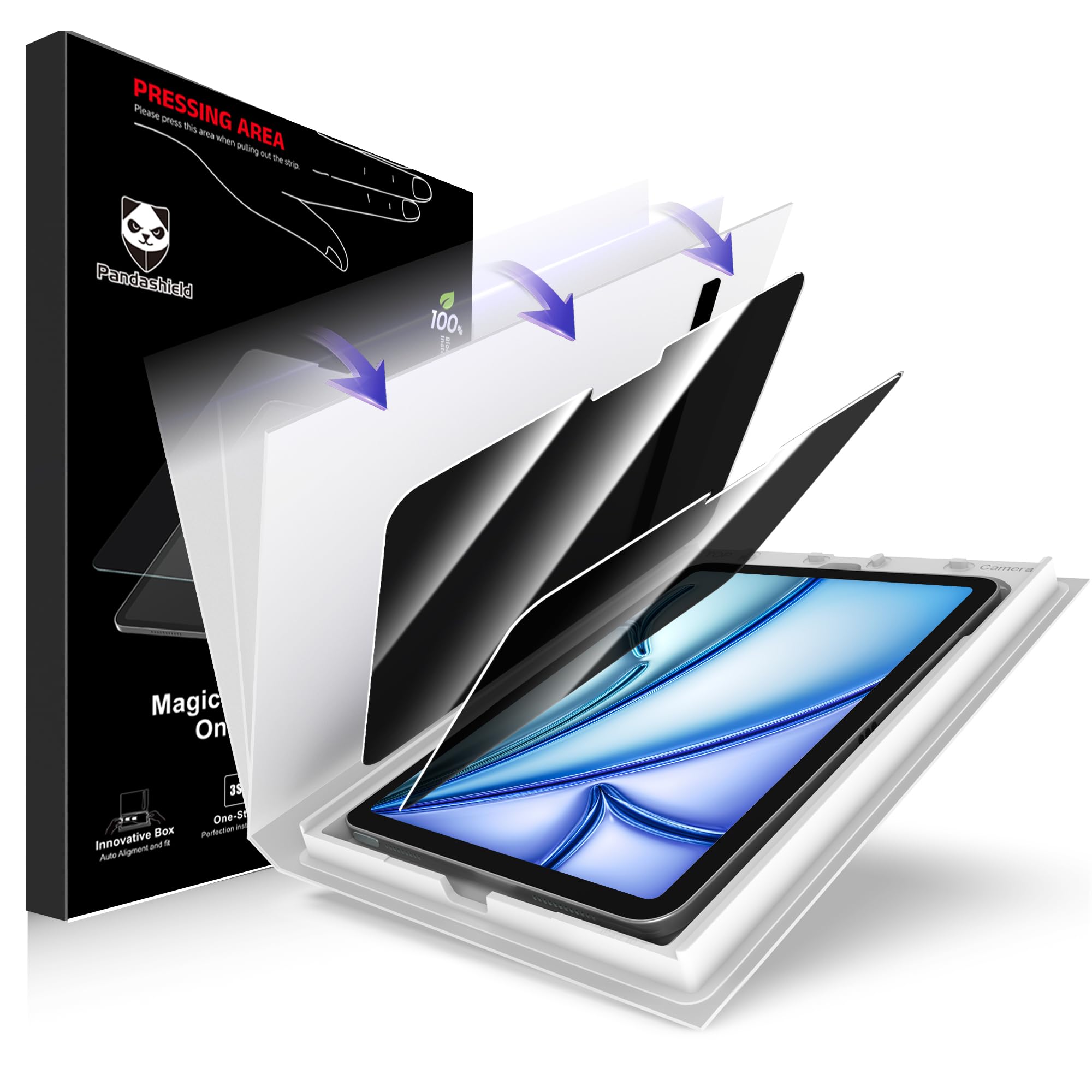PandaShield 2-Pack Privacy Screen Protector for iPad Air 11-inch M4/M3/M2
