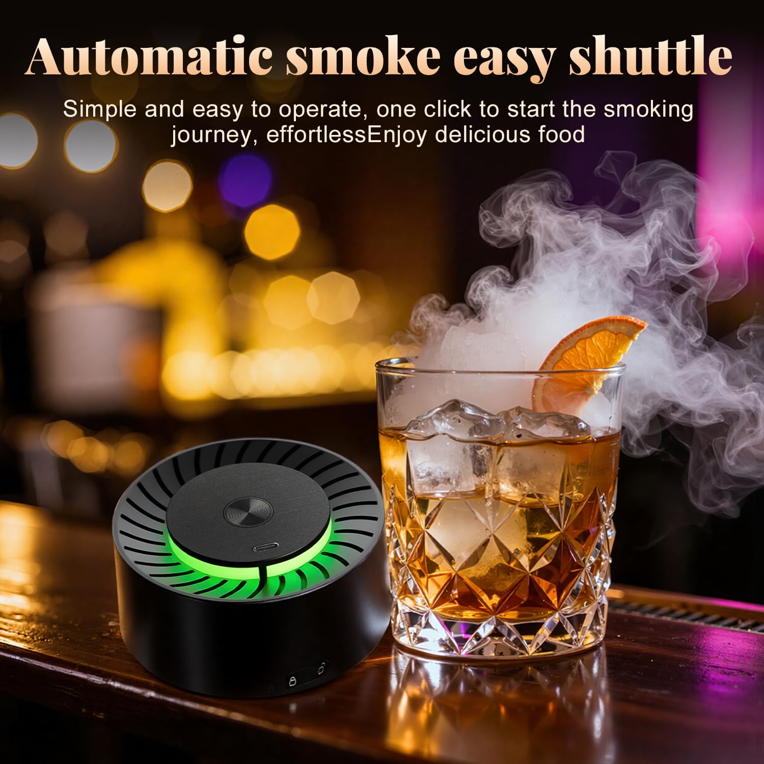 Kit per affumicatore elettrico per whisky, kit ricaricabile con 6 trucioli di legno, accendino integrato, non c'è bisogno di butano. Regalo di compleanno, Natale e anniversario per uomini, padri e