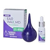 eosera Ear Wax MD Cleaning Kit - Fast-Acting Ear Wax Removal Drops & Rinse Bulb - Doctor Recommended&comma; Clinically Proven Earwax Dissolver for Adults & Kids - Works in 15 Minutes - 15ml Solution