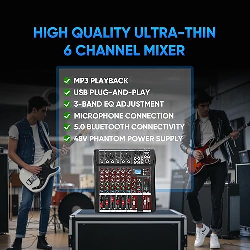 Vista 20 de Mezclador de audio de 12 canales, mezclador de música profesional CT-120S, tablero de mezcla de DJ con Reverb Bluetooth Reproductor MP3 48V Phantom