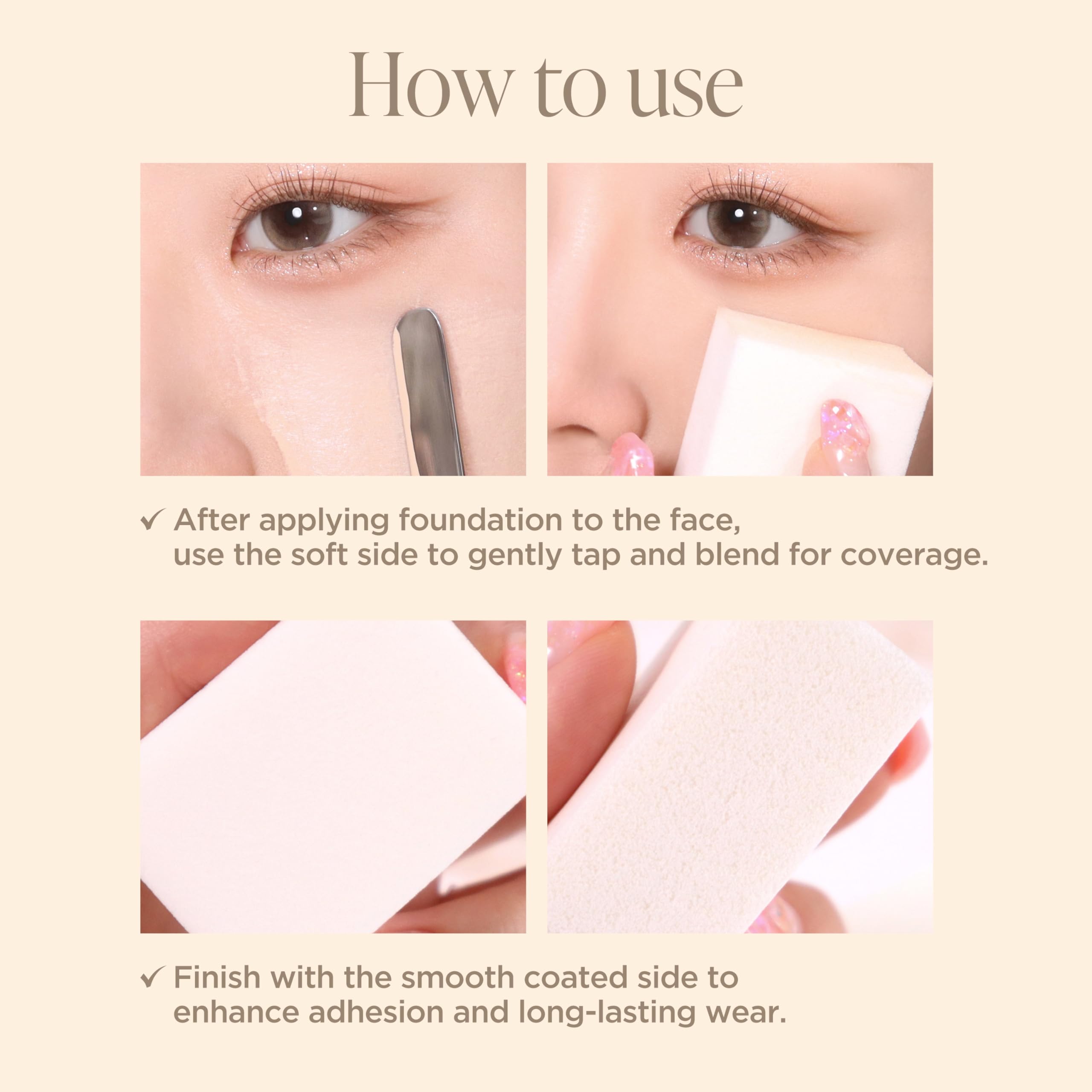 Piccasso Makeup Schwämme für Foundation 20P - Latex Quadratische Schwämme für Gesichts-Make-up, langanhaltende Schwämme mit Beschichtungsoberfläche, ideal für hohe Haftung & hygienischen täglichen