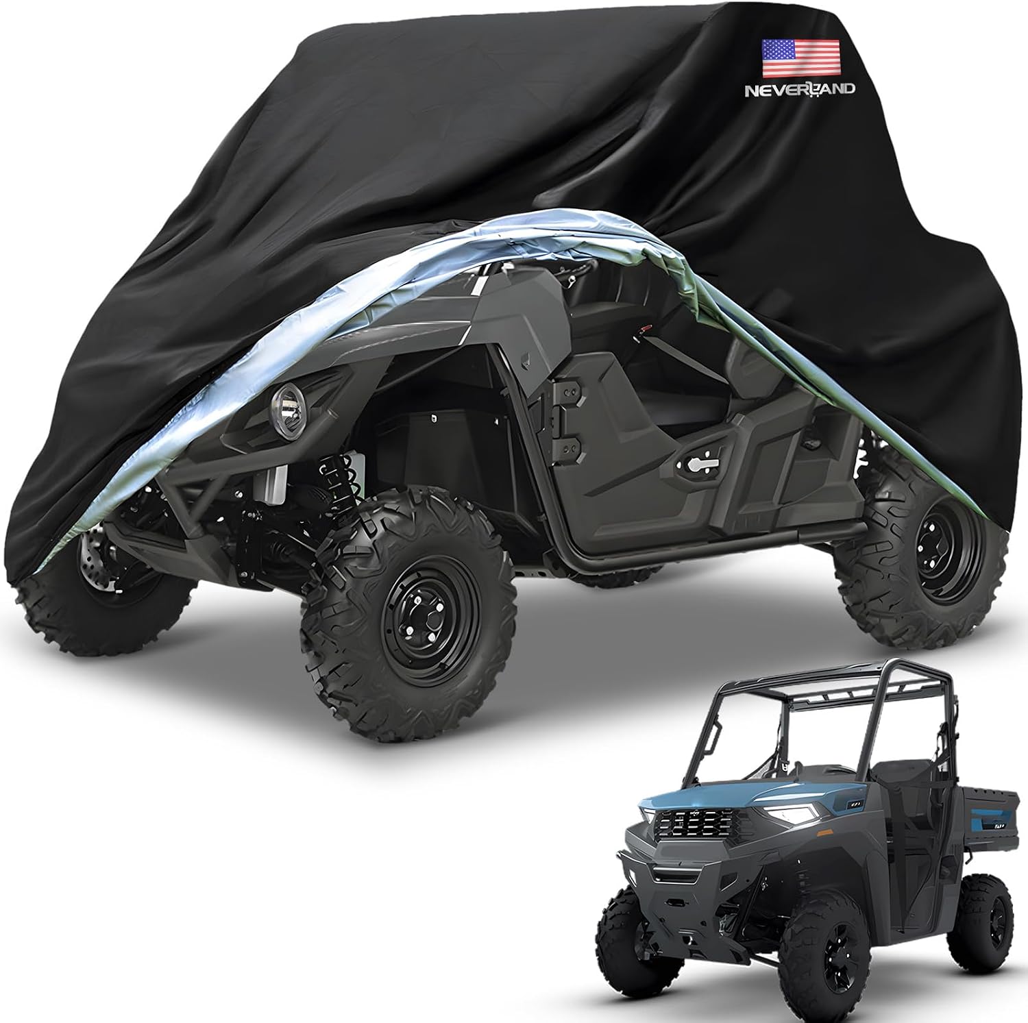 NEVERLAND UTV Cover Heavy Duty 300D Waterproof Outdoor Storage 2-3 Seater