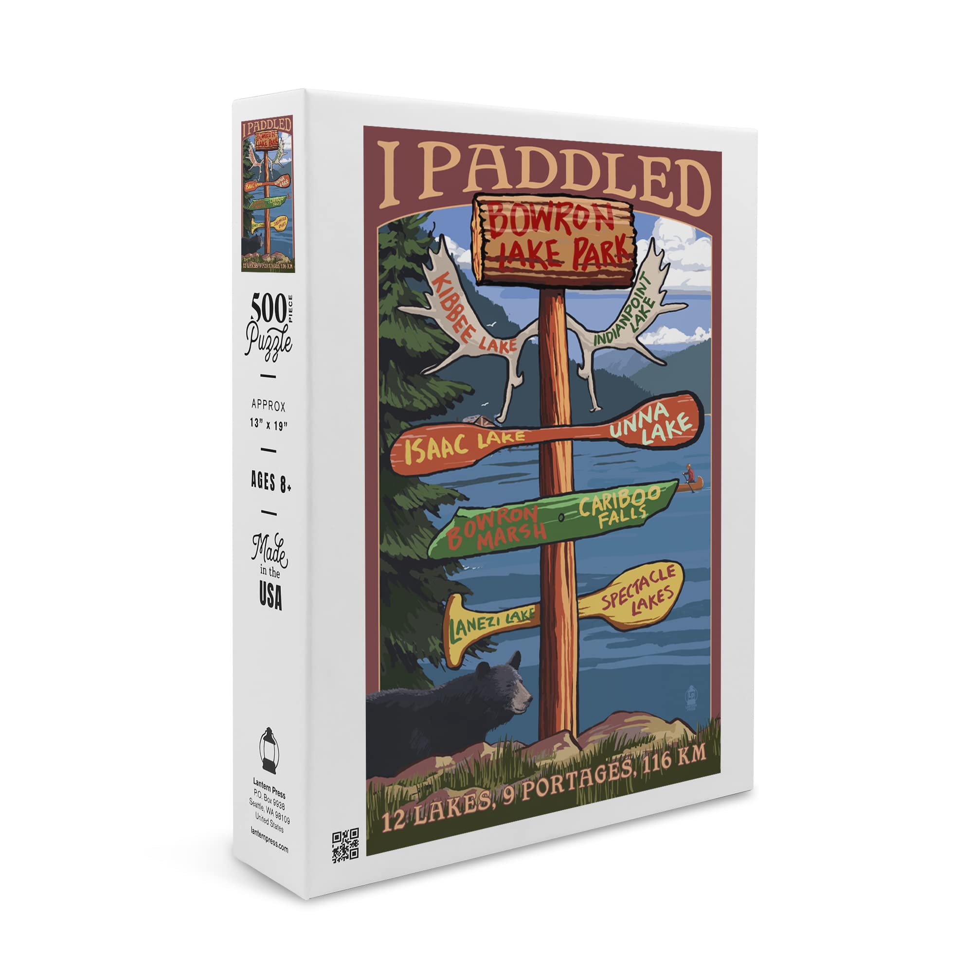 Bowron Lake Park, BC, Sign Destinations (19x27 inches, Premium 500 Piece Jigsaw Puzzle for Adults and Family, Made in USA)