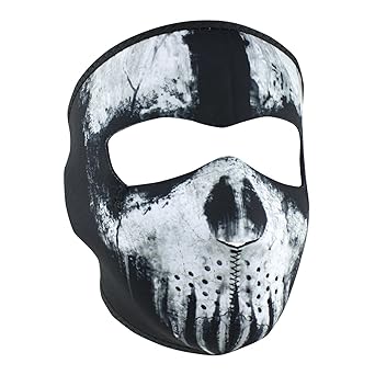 ZANheadgear Maschera Integrale In Neoprene – Modello Teschio Fosforescente – Antivento, Reversibile E Regolabile - 4