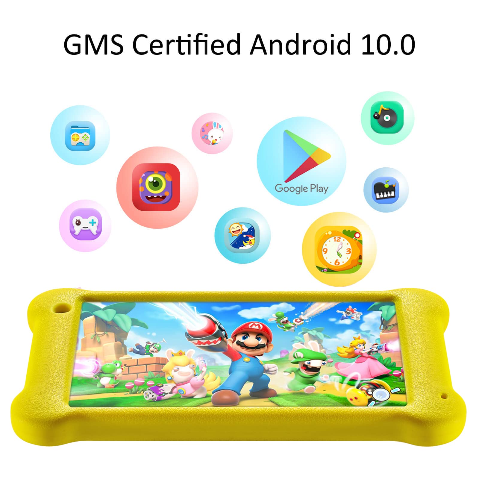 Wainyok Tablet Bambini, 2GB RAM + 32GB ROM, Quad Core, Controllo Parentale, Protezione Per Gli Occhi da 7 Pollici Display IPS Tablet Android 11 Con Custodia a Prova di Bambini