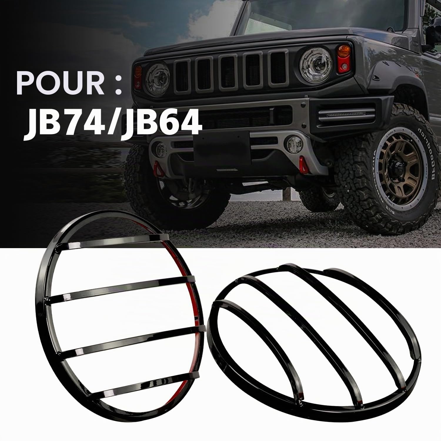 Archaic Couvercles de phares pour 2018-2023 Suzuki Jimny JB64W JB74W | protections de phares compatibles avec les accessoires extérieurs Jimny