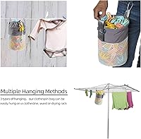 Vista 6 de Soporte de malla para colgar la ropa en el exterior, ventilación y resistencia a la humedad, múltiples métodos de colgar, bolsa de alfiler de ropa