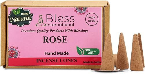 Miniatura 121 de Bless International Cedro 100% natural - Conos de incienso hechos a mano, sumergidos a mano, orgánicos, sin productos químicos para purificación