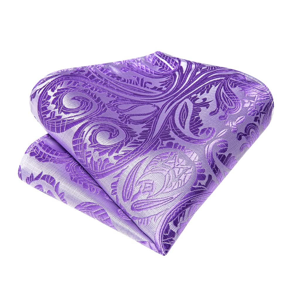Papillon da Uomo con Motivo Floreale Viola Accessori da Sposa per Uomo Fiocco da Uomo con Papillon e Fazzoletto