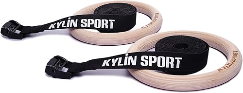 Miniatura 2 de KYLIN SPORT Anillos de gimnasia con correas ajustables resistentes para ejercicios de gimnasio y ejercicios para dominadas y buceos entrenamiento