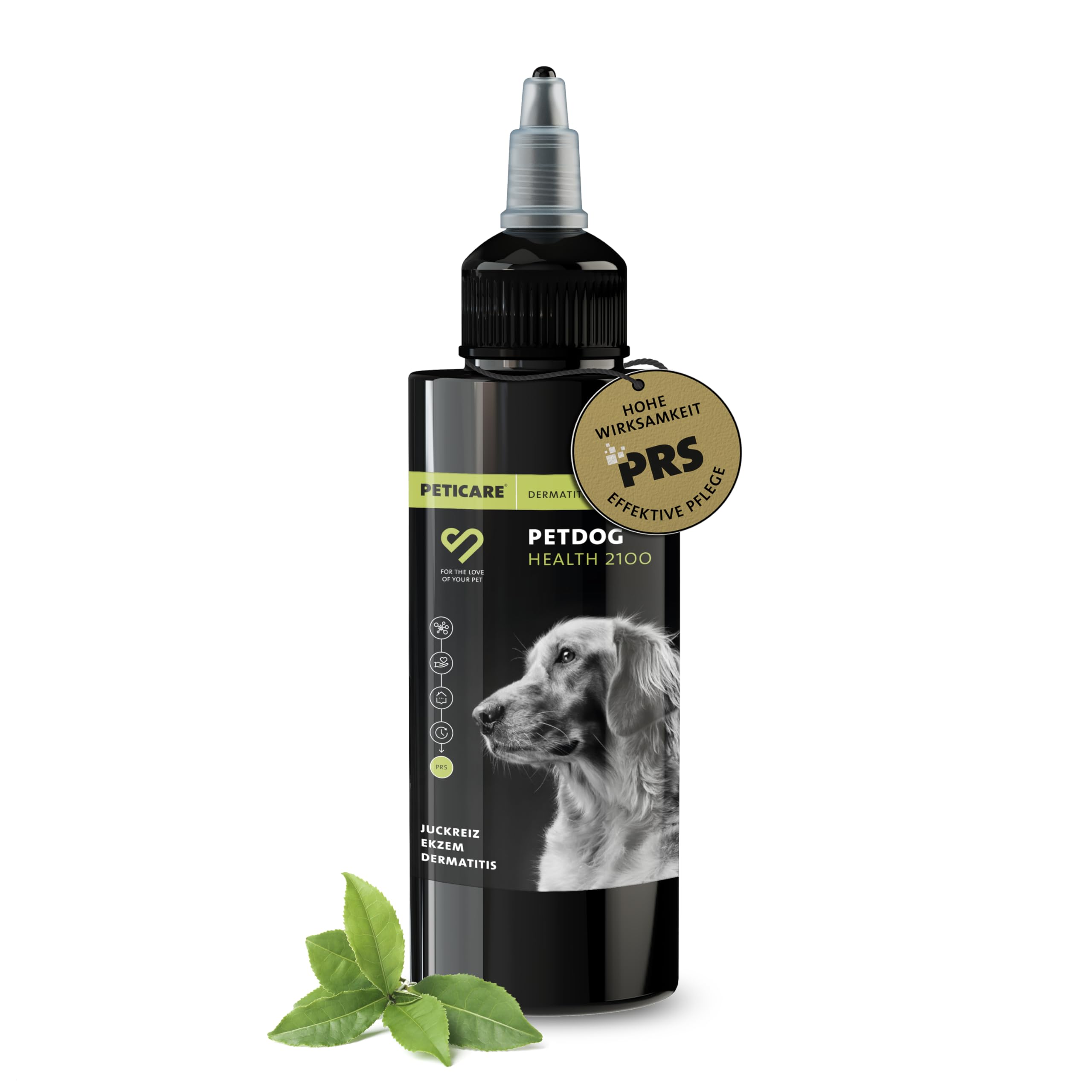 Peticare Loción para Perros Piel Sensible | En Casos de Dermatitis, eccema o neurodermatitis | Calma el picor & favorece la regeneración | Sistema PRS® Efecto prolongado – petDog Health 2100