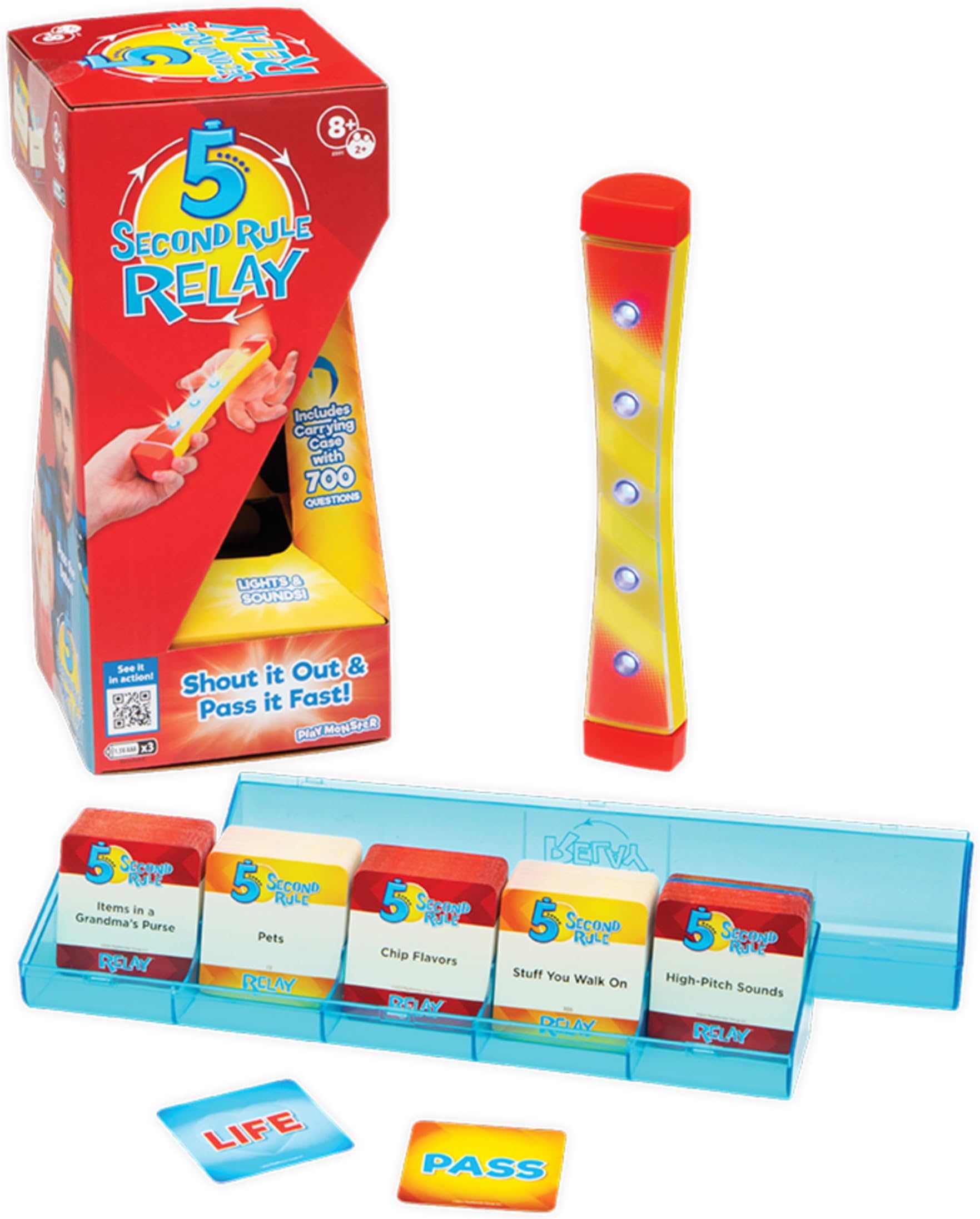 Relay - Family Party Game - Electronic Relay Baton - Shout It Out & Pass It Fast! - for 2 or More Players, for Kids Ages 8 and Up