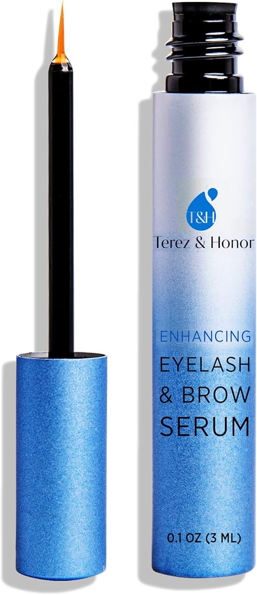 Terez & Honor Natural Eyelash Growth Enhancer and Brow Serum for Long Luscious Lashes and