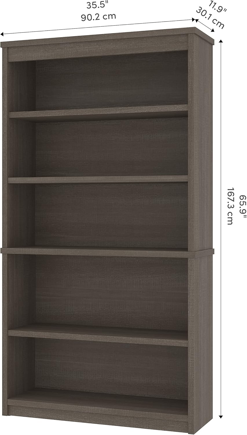 Bestar Pur 33W Corner Closet Organizer in bark Grey