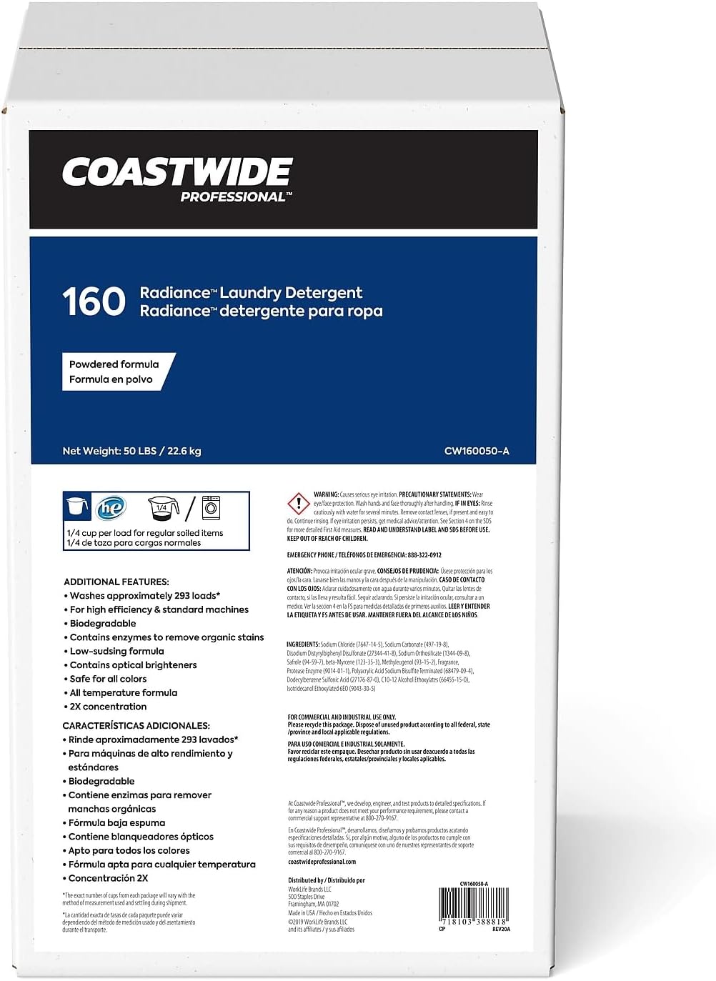 Boardwalk 340LP Laundry Detergent Powder, Summer Breeze, 18