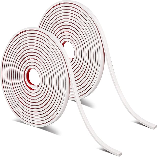 Draftor 2PCS PVC Wall Molding Trim Strips, 10 M Flexible Molding Trim Self Adhesive, Waterproof Mildew Sealant Caulk Strip for Floor, Tiles,Ceiling Molding, Wall Edge, Home Décor