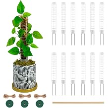 Small Moss Pole for Monstera - Stackable & Refillable Plastic Moss Poles for Climbing Plants with Large Mesh Design 12Pack-White-Small
