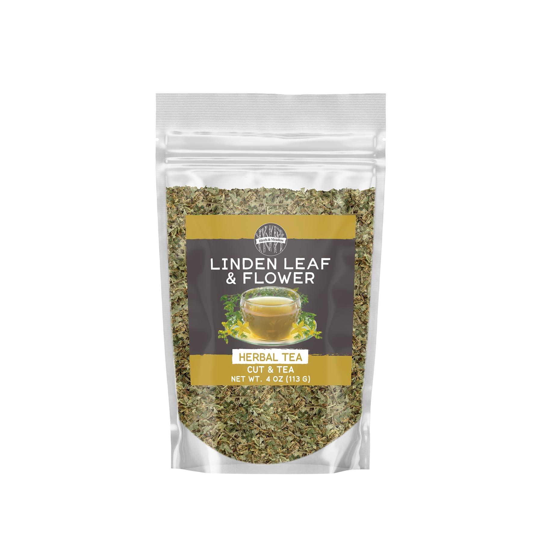 BIRCH & MEADOWLinden Leaf and Flower Tea, 4 oz, Caffeine-Free, Natural Sweet Taste