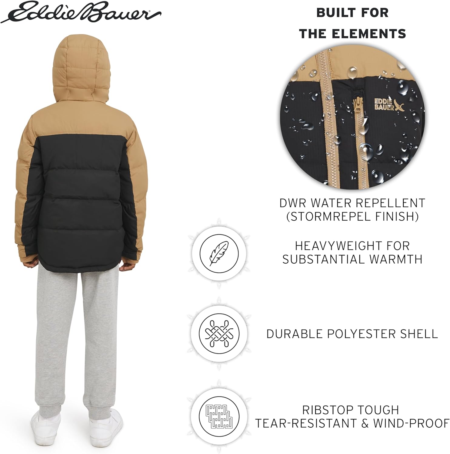 Eddie Bauer Boys' Classic Heavyweight Faux Fur Lined Hooded Insulated Down Jacket - Image 4