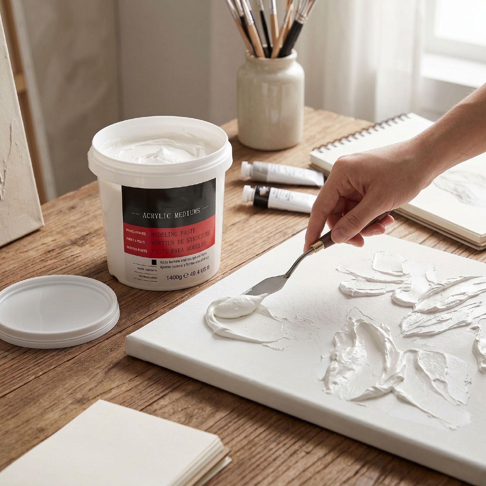 HEEPDD Pasta Acrilica da Modellare, Pasta Modellante Ad Alta Densità 1400 G Ad Asciugatura Rapida con Effetti 3D, for Modellazione e Decorazione