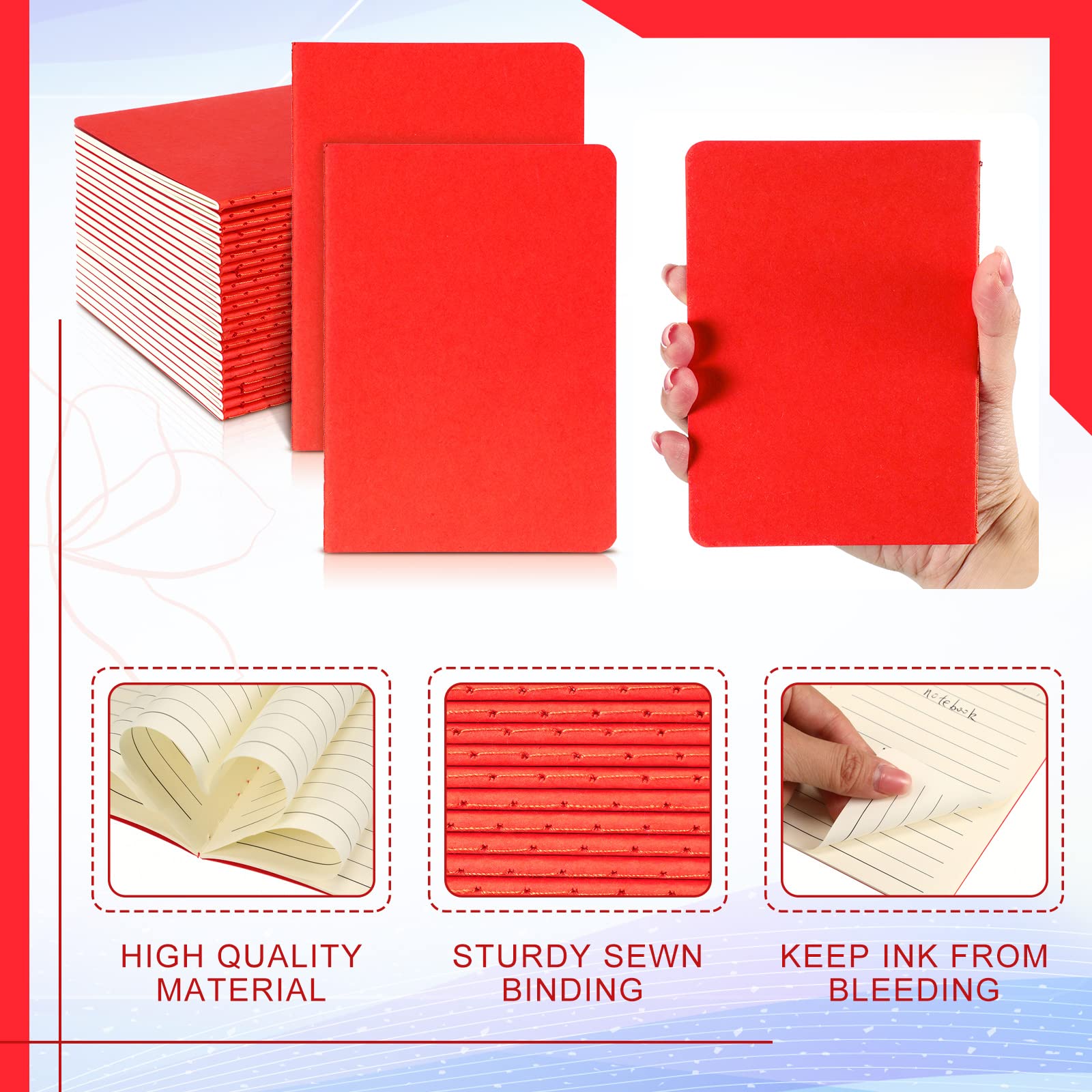 Ctosree 50 blocs de notas pequeños a granel, mini diario de bolsillo, mini bloc de notas, bloc de notas de oficina, escuela, regalos suministros para niños y estudiantes, 24 hojas, 5.5 x 3.5 pulgadas