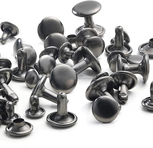 Miniatura 10 de YORANYO 340 juegos de remaches de cuero, remaches de varios tamaños para cuero, remaches de doble tapa, tachuelas para ropa, tela con remaches de