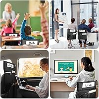 Vista 7 de Paquete de 12 bolsillos para sillas para aulas, bolsillo negro para silla con 3 bolsillos de almacenamiento resistentes, bolsillos para respaldo