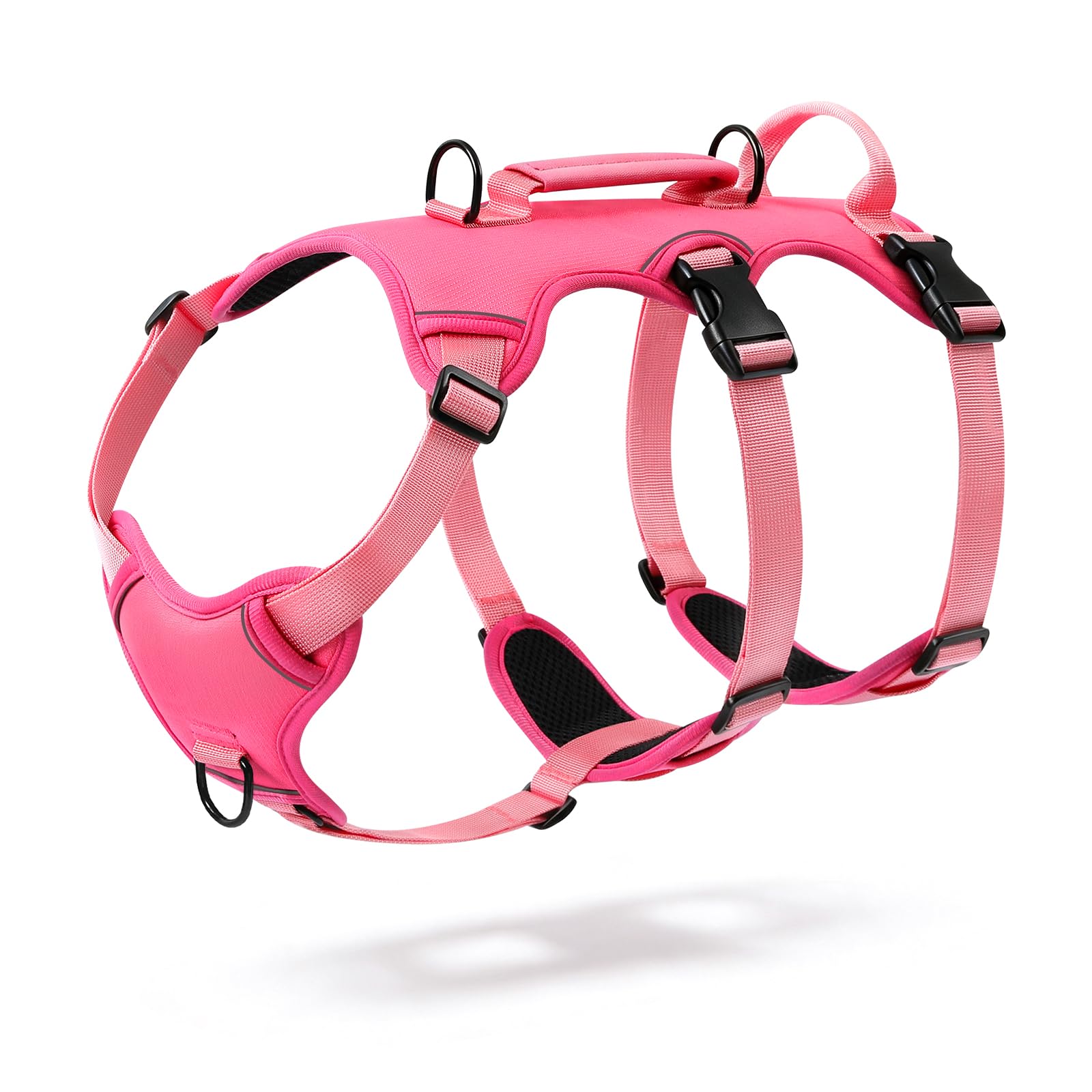 Belababy Escape Proof Dog Harness Medium Large with Handle, Pink L