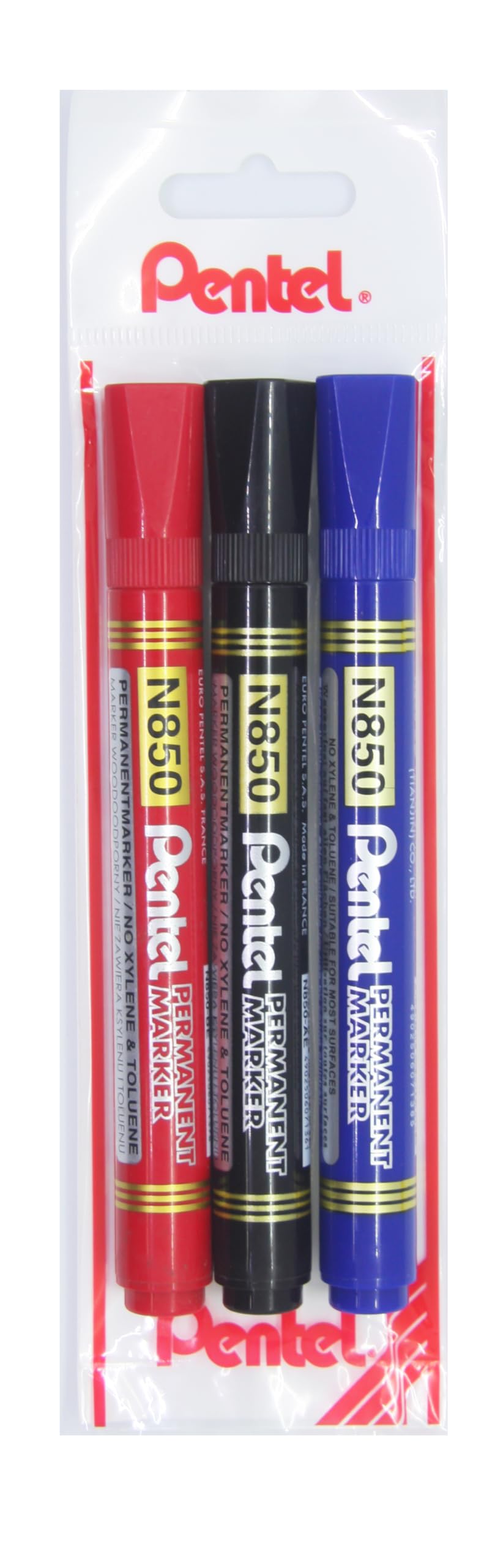 Pentel Permanent Markör - Yuvarlak Uç SİY-KIR-MAV