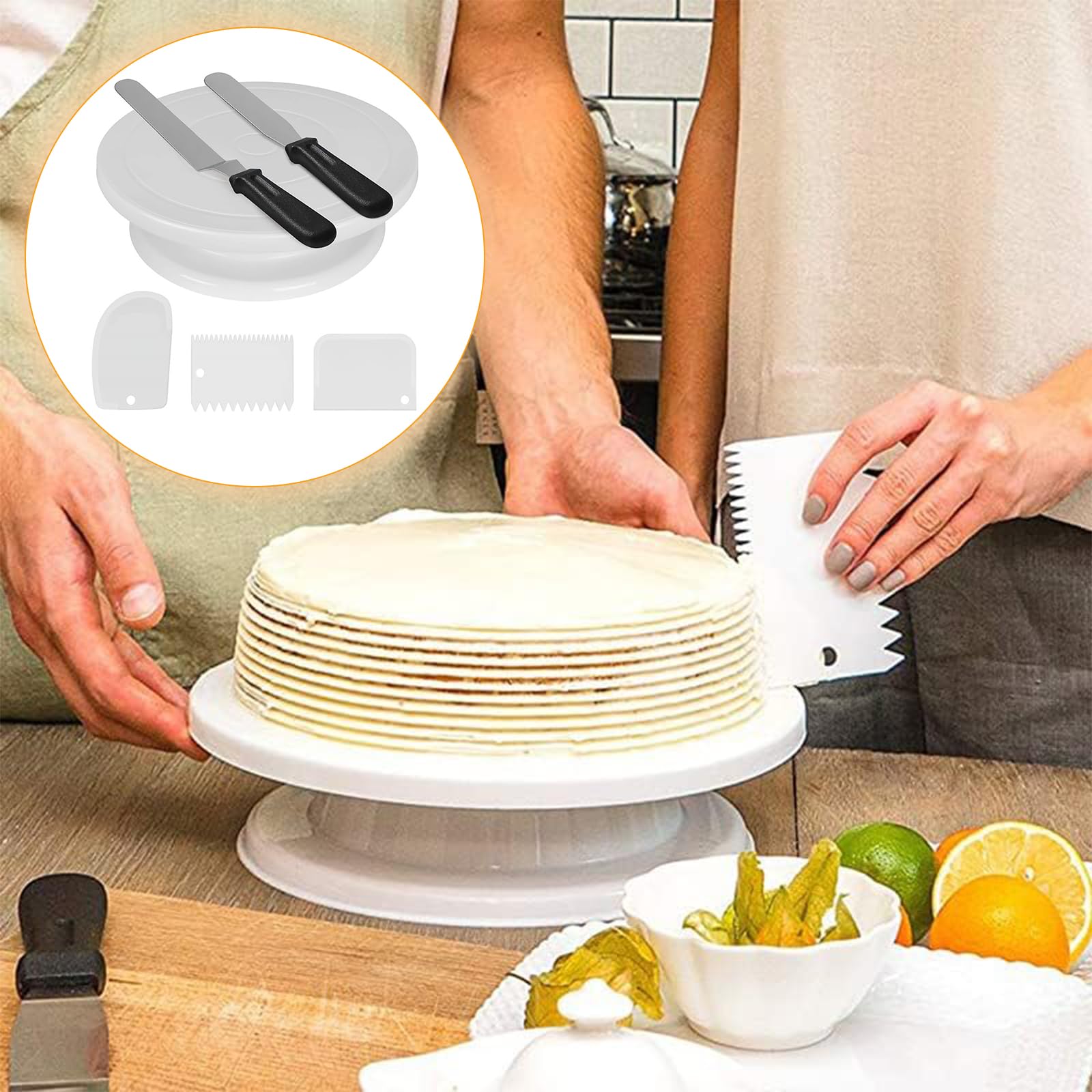 Amazon｜ケーキ回転台 360°回転 ケーキ装飾台 ケーキ作り用 ターン