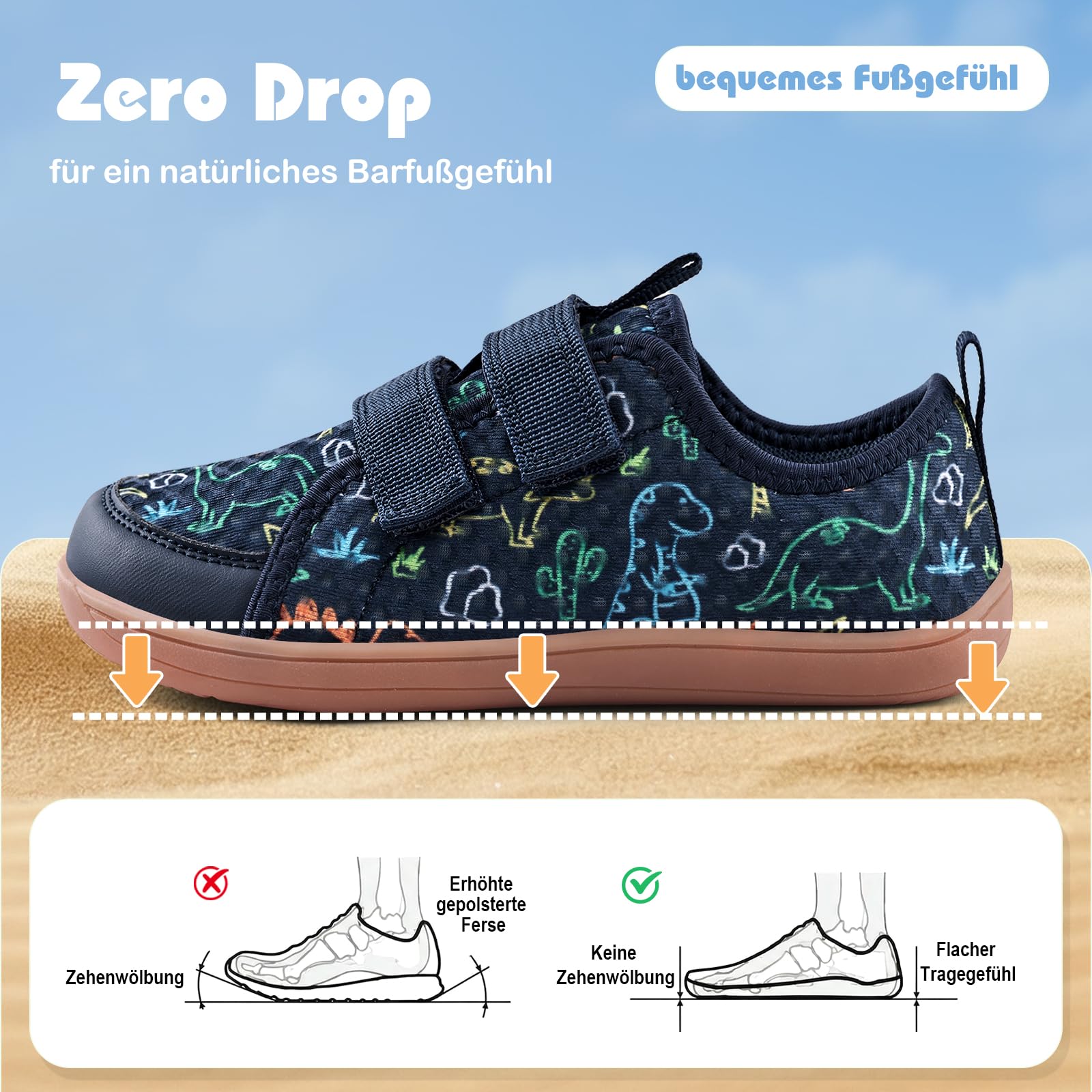 IceUnicorn Barfußschuhe Kinder Breite Minimalistische Aquaschuhe Traillaufschuhe