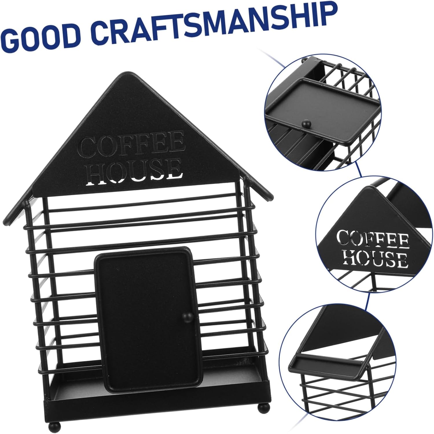 Creative Iron Art Storage Holder House Shape Rack for Coffee Capsules Eggs and Sundries Sturdy and Stylish Organizer for Spaces