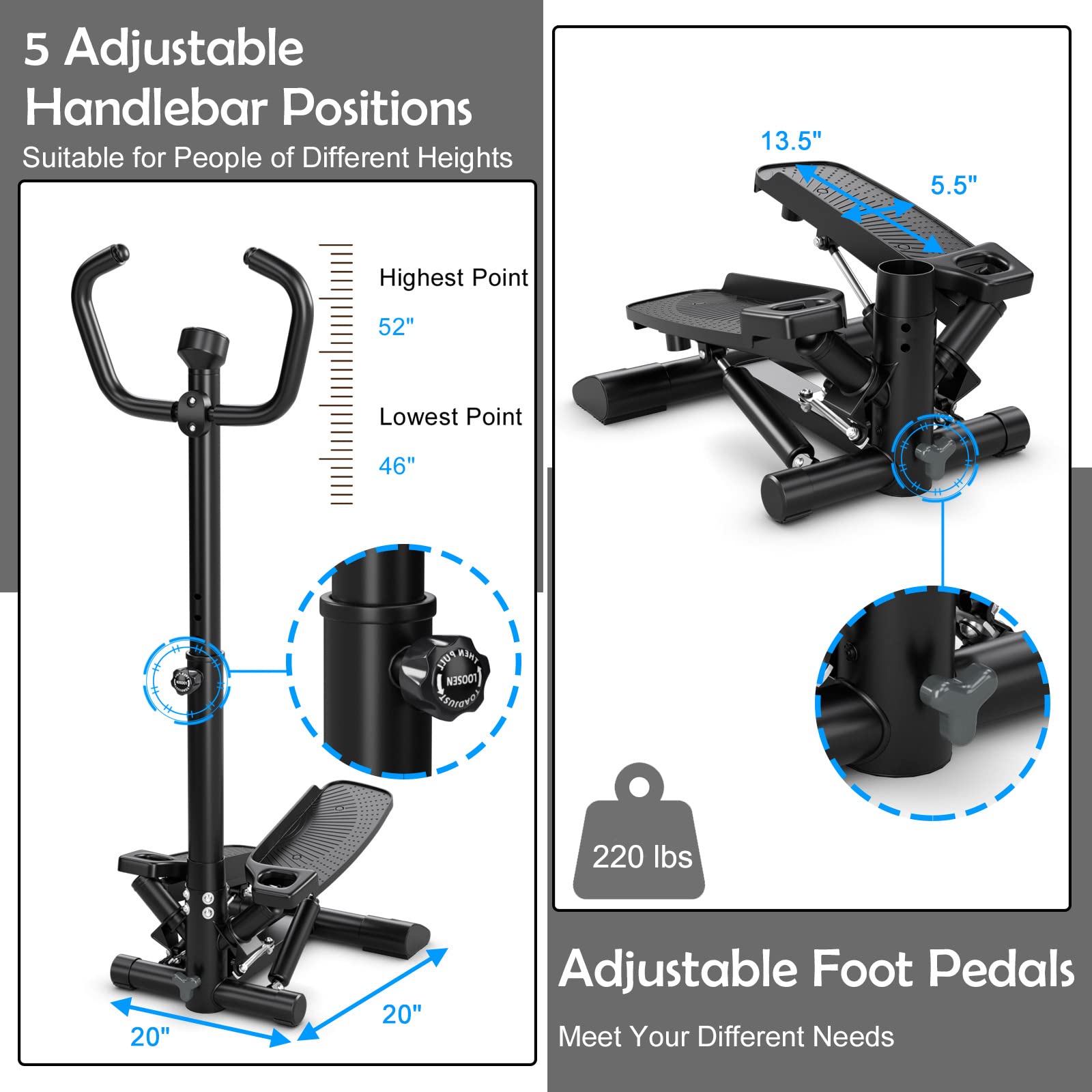 Buy SPORFIT Stair Stepper Exercise Machine,Mini Steppers Under Desk