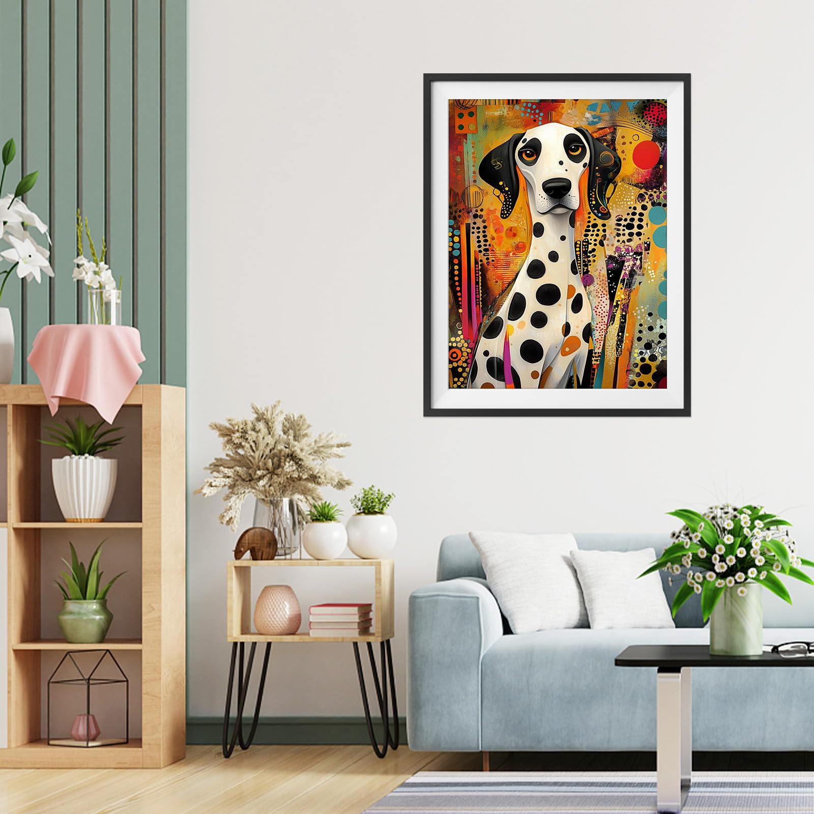 TOSTOG Diamond Painting für Erwachsene,Zwei Hunde Diamant Painting Kits Full Drill Bilder 5D DIY Diamant Malerei Set 30x40cm für Wanddekor