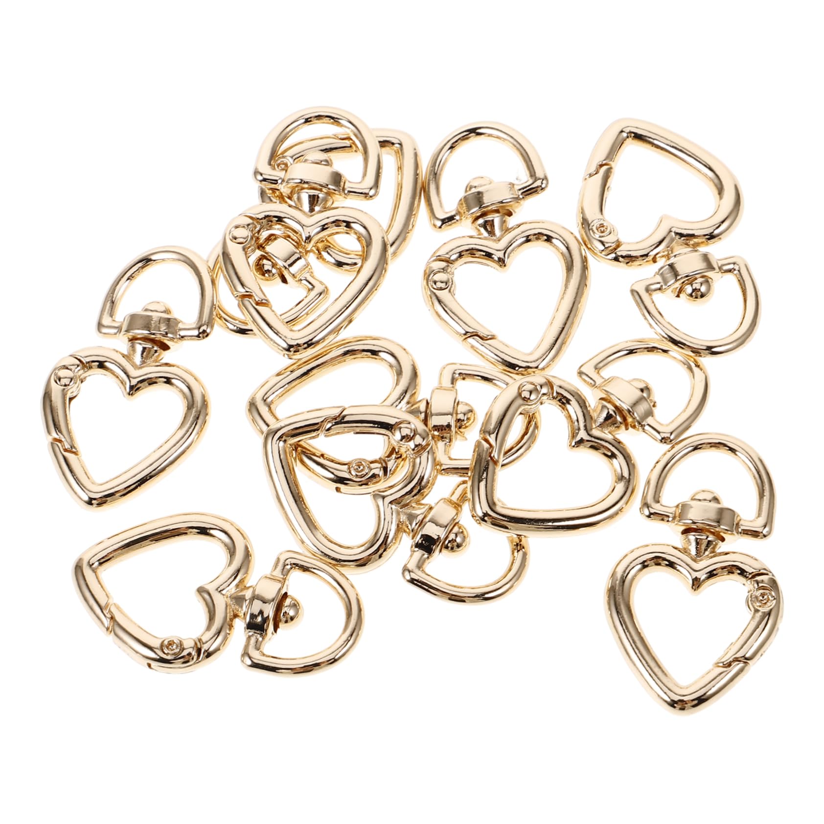 VILLCASE 50piezas Ganchos De Metal Forma De Corazón Mosquetones d Para Accesorios De Joyería y Bolsos Conectores De Clasp Para Manualidades