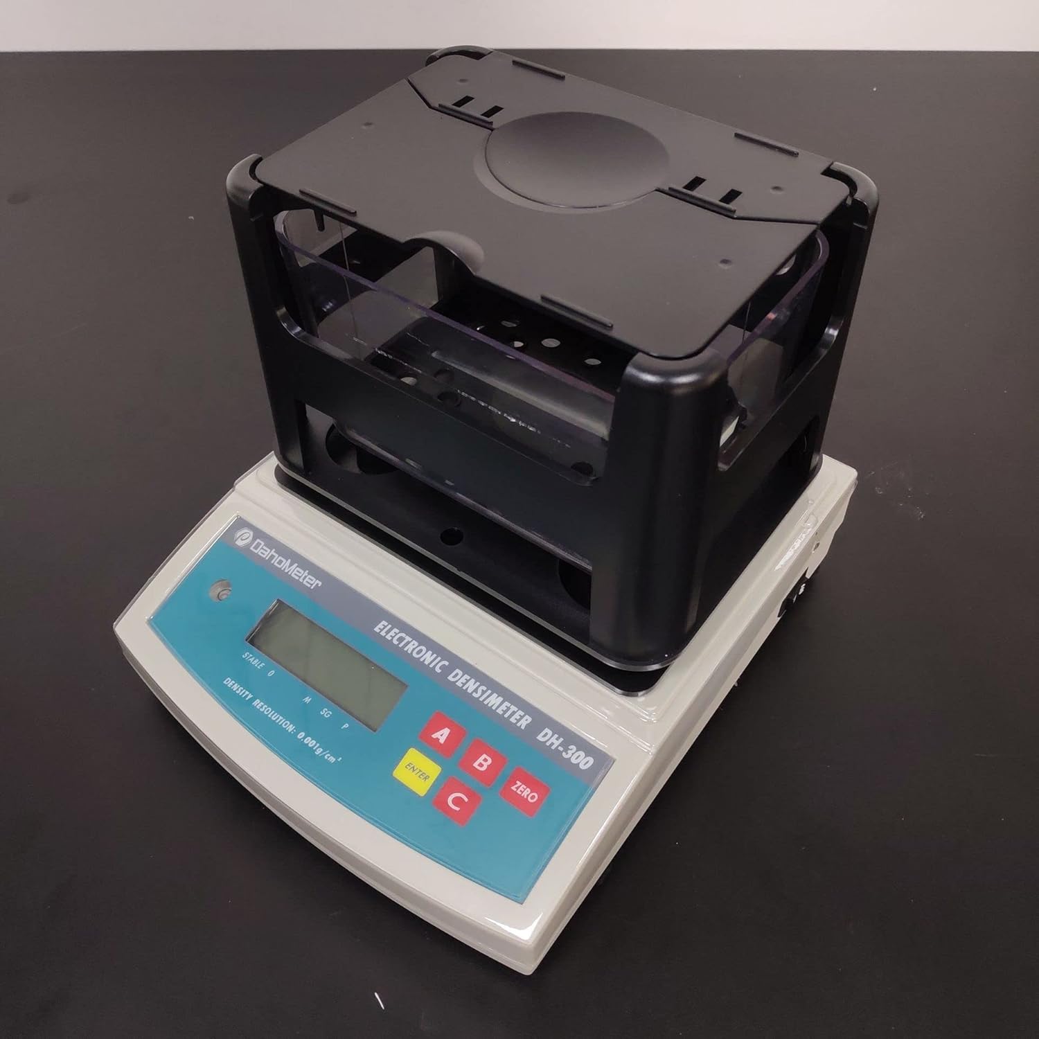 Solids Densimeter for Ore Jewelry Metallic Densimeter Digital Density Meter with Max Weighing 2000g Precision 0.01g Measuring Range 0.001 to 99.999g/cm3