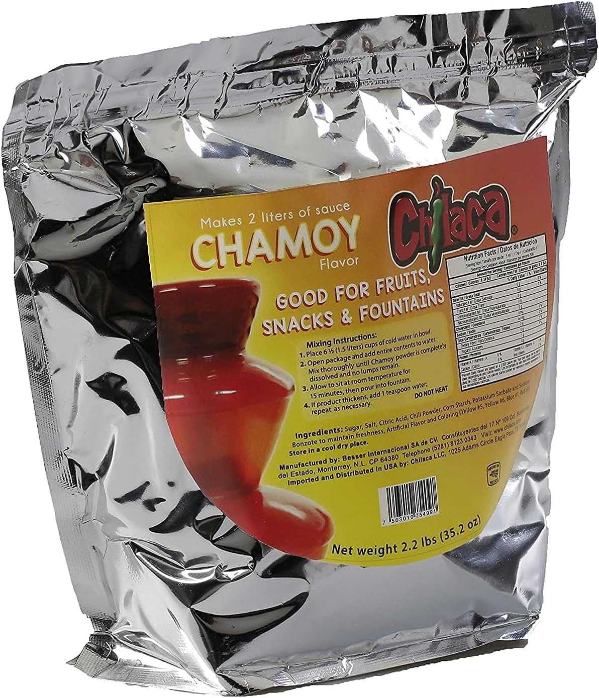 Chilaca Fountain Powder Sauce Mix. (Chamoy) Enjoy Our delicious Sauce at your next event or family gathering. Each bag contains 2.2lb makes up to 2.5 liters. (Chamoy)