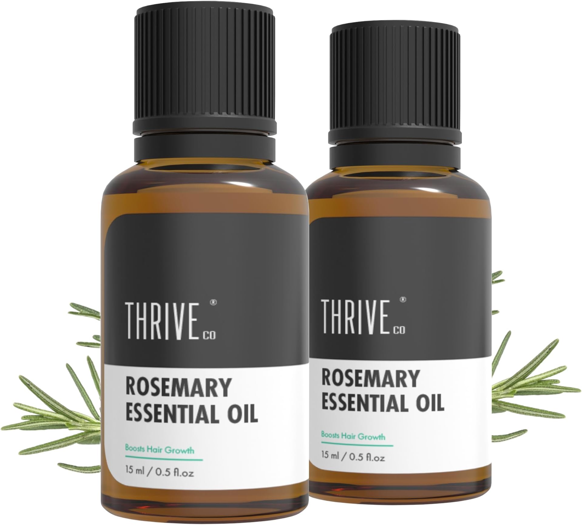 ThriveCo Rosemary Essential Oil For Hair Growth & Hair Fall Control|Reduces Hair Breakage & Improves Scalp Health|100% Pure, Certified Organic & Natural|With Vitamin E|For Men & Women|15Ml (Pack Of 2)