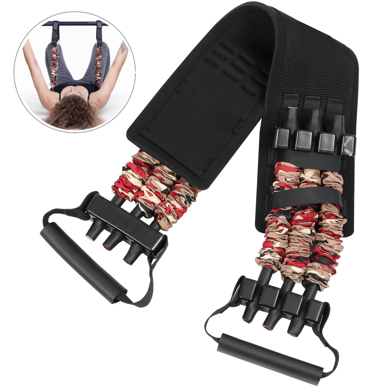 FOMIYES Fascia Elastica per Allenamento al Petto in Nailon Morbida Cintura Imbottita per Palestra e Stretching Bande Elastiche di Resistenza