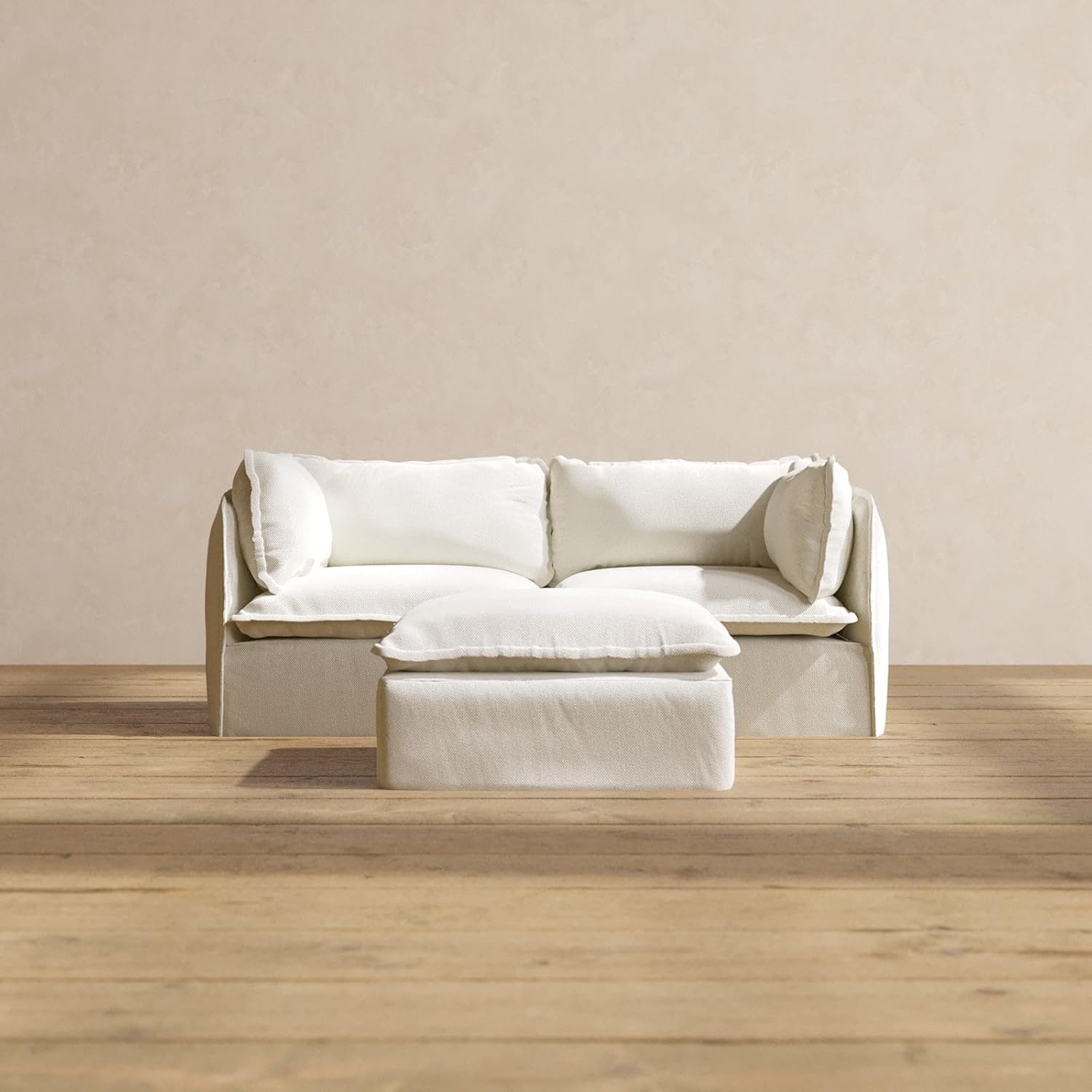 Anabei Slipcover Only - Modular Washable 2-Seater in Eggshell