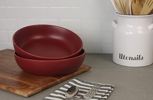 Vista 99 de 10 Strawberry Street Wazee - Plato de ensalada Coupé mate de 8.25 pulgadas, juego de 6, rojo