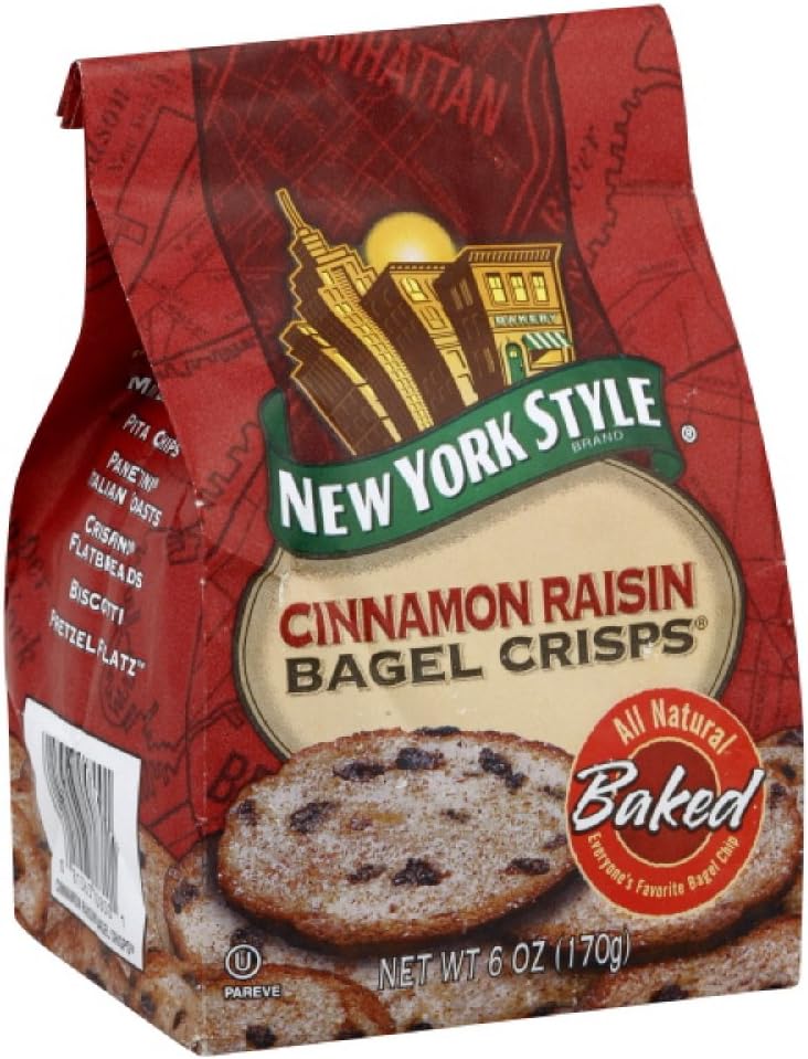NY Style Bagel Chip Cinnamon Raisin, 6-ounces (Pack of 6)
