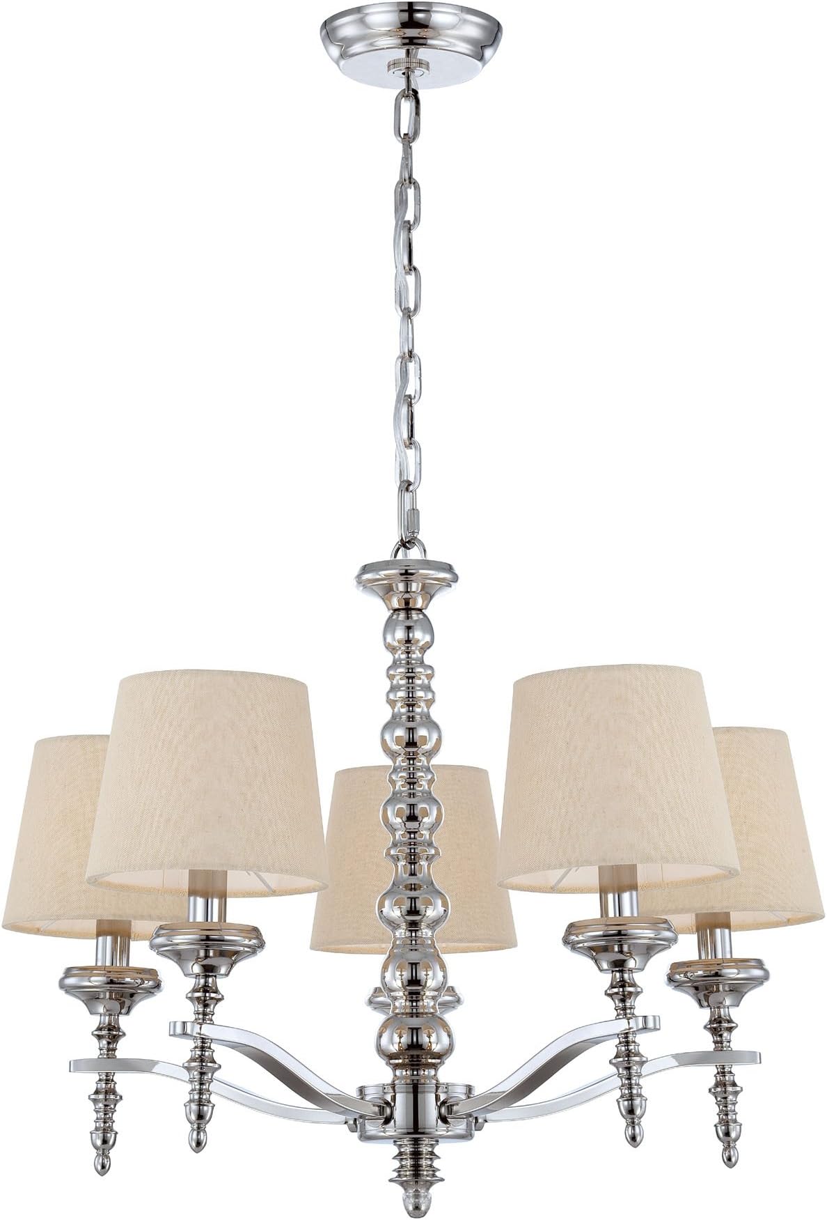 Eurofase 25766 Jana 5-Light Chandelier, Polished Nickel