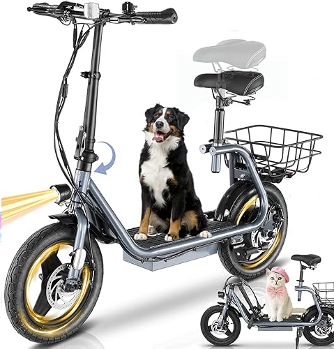 Miniatura 14 de Caroma Peak 1200W/800W/500W Electric Scooter with Seat,14" Fat Tire, Up to 30Miles&20MPH Electric Scooter Adults&Teens, Adjustable E-Scooter w/Shock