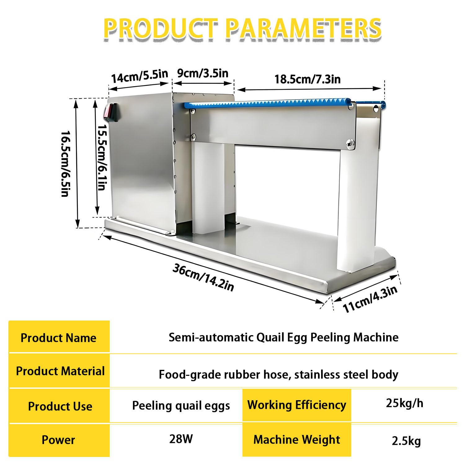 Elektrische Wachteleierschälmaschine, 25 kg/h, für das Schälen und Einlegen von Eiern in großen Mengen, für Kleinbauernhöfe, Restaurants, lebensmittelechte Teile 220V