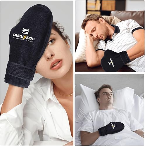 Miniatura 6 de DUKUSEEK Guantes de hielo de mano para aliviar el dolor, guantes fríos para neuropatía de quimioterapia, guantes de hielo de gel para terapia fría y