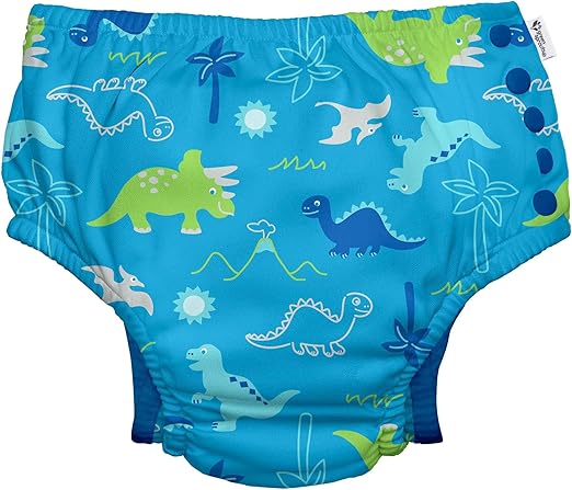 green sprouts Snap Reusable Absorbent Swimsuit Diaper, Light Pink Pinstripe, 24 Month