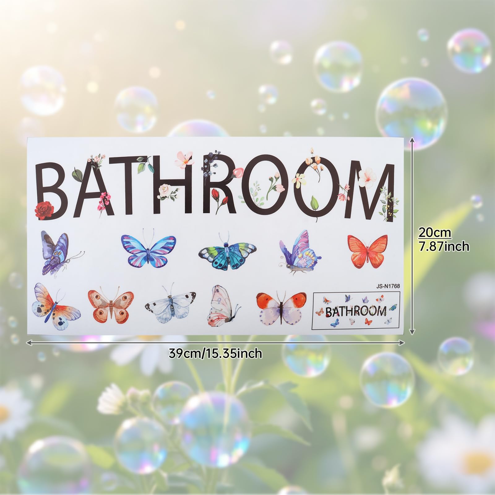 2pcs Bathroom Wall Decals Stickers Decor DIY Removable for Wash Room Door Signs Vinyl Lettering Sticker Home Decoration