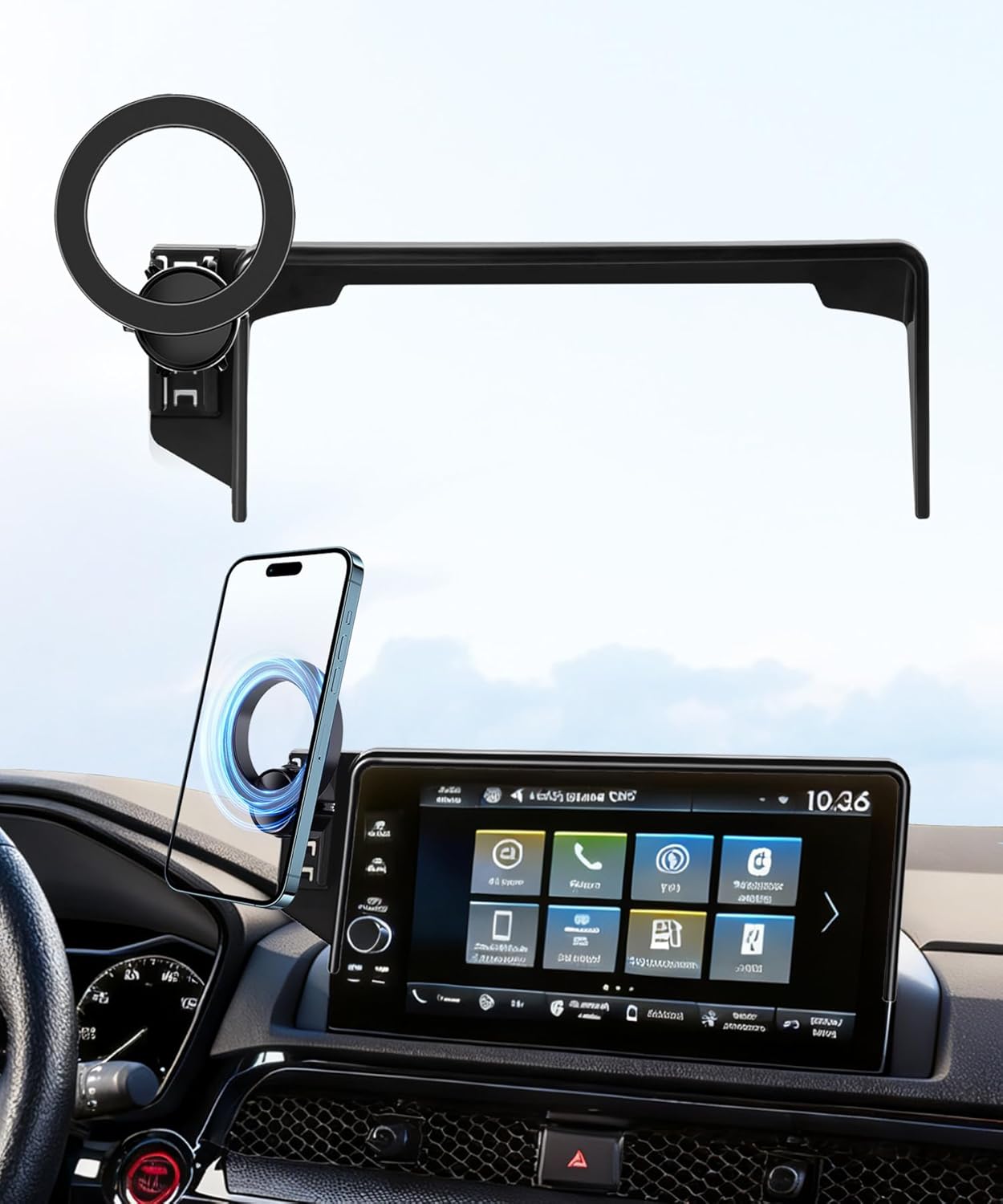 MaserWeller Car Phone Holder for Honda HR-V HRV 2023-2026 Accessories/CR-V CRV 2023 2024 2025 2026 Accessories 7/9-inch Screen Fixed Clip,Phone Mount Compatible with MagSafe, 360° Cell Phone Holder MaserWeller Car Phone Holder for Honda HR-V HRV 2023-2026 Accessories/CR-V CRV 2023 2024 2025 2026 Accessories 7/9-inch Screen Fixed Clip,Phone Mount Compatible with MagSafe, 360° Cell Phone Holder