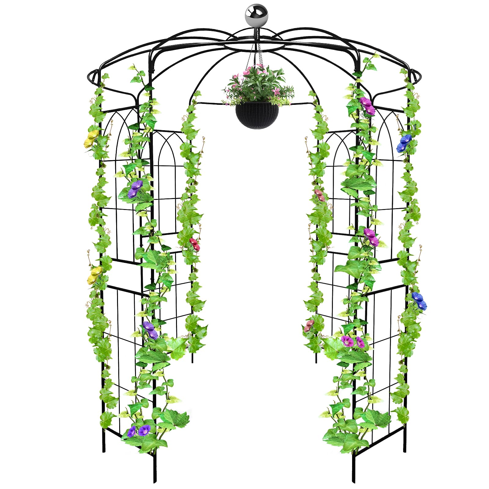 Kalolary Pergola Plant Climbing Trellis Heavy Duty Wedding Arbor Metal Gazebo Garden Arch for Outdoor Arbor Climbing Plants Backyard Patio Wedding Ceremony